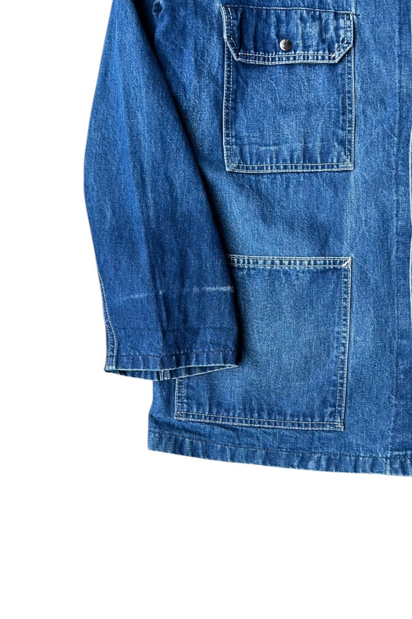 70'S DENIM COVERALL JACKET / INDIGO [SIZE: M USED]