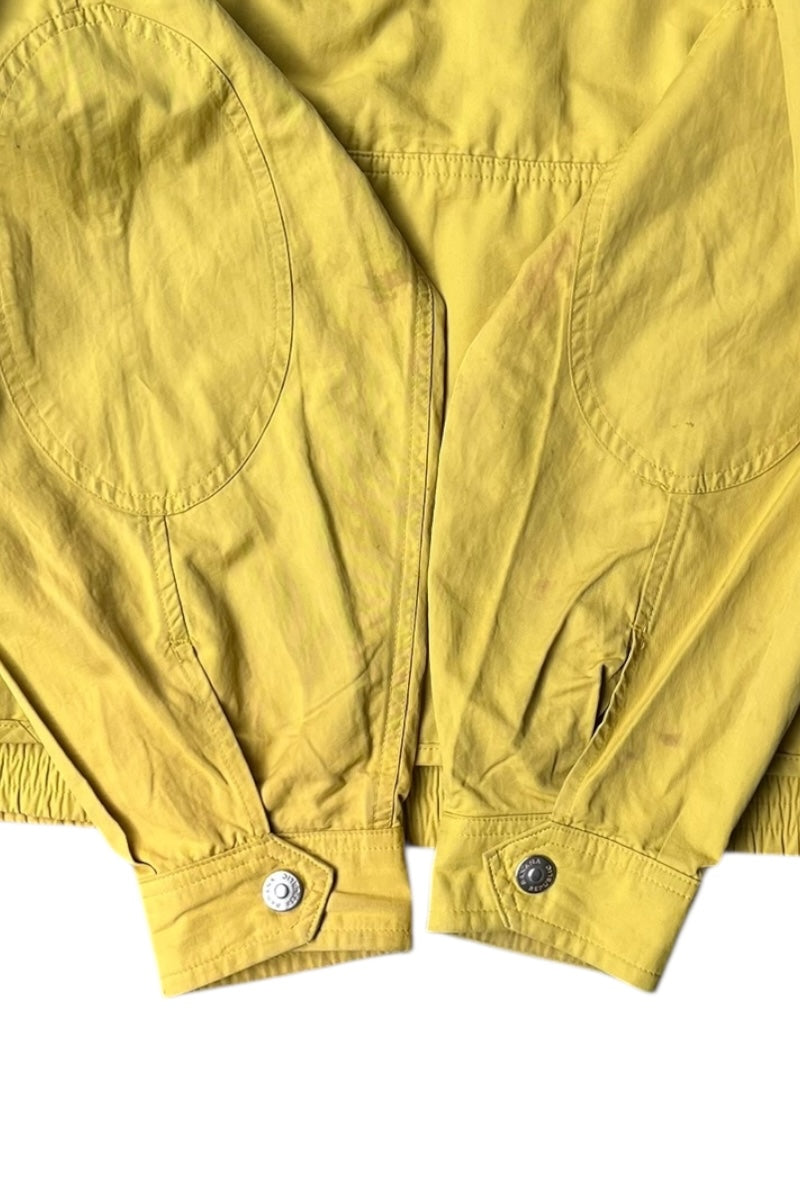 90'S NYLON HOODIE HUNTING JACKET / YELLOW [SIZE: L USED]