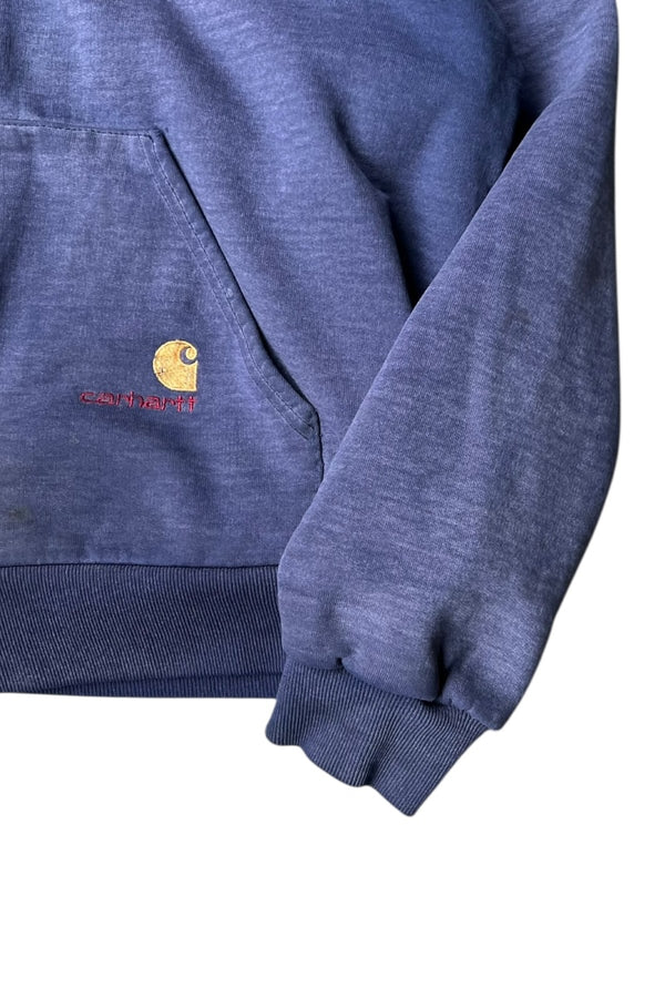 90'S BIG ZIP SWEAT HOODIE FADED NAVY USA EDITION / NAVY [SIZE: XL USED]