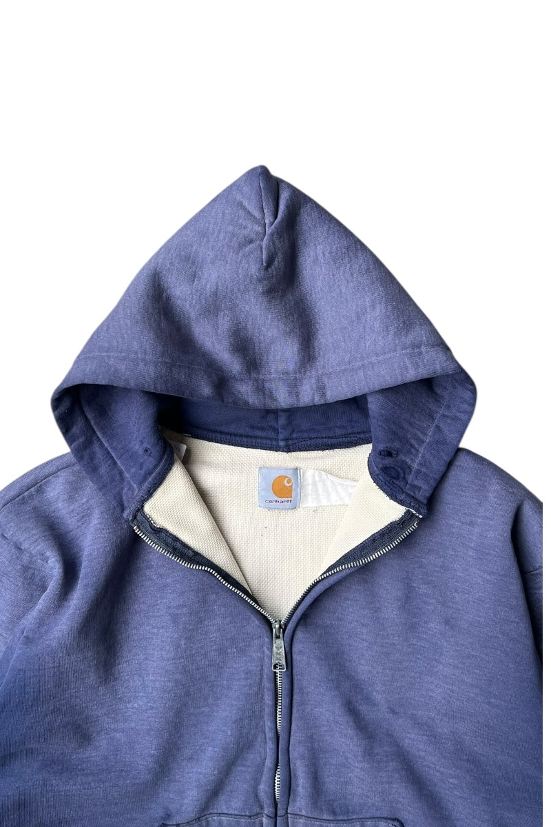 90'S BIG ZIP SWEAT HOODIE FADED NAVY USA EDITION / NAVY [SIZE: XL USED]