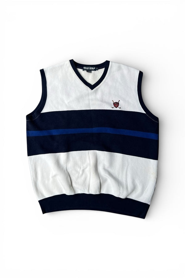 90'S V-NECK VEST / WHITE [SIZE: L USED]