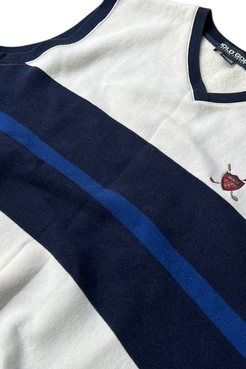 90'S V-NECK VEST / WHITE [SIZE: L USED]