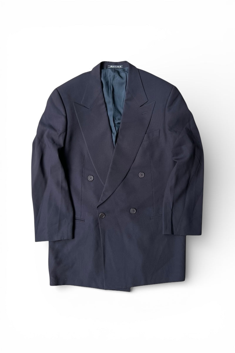 MADE IN ITALY 90'S DOUBLE TAILORED JACKET / BLACK [SIZE: L USED]