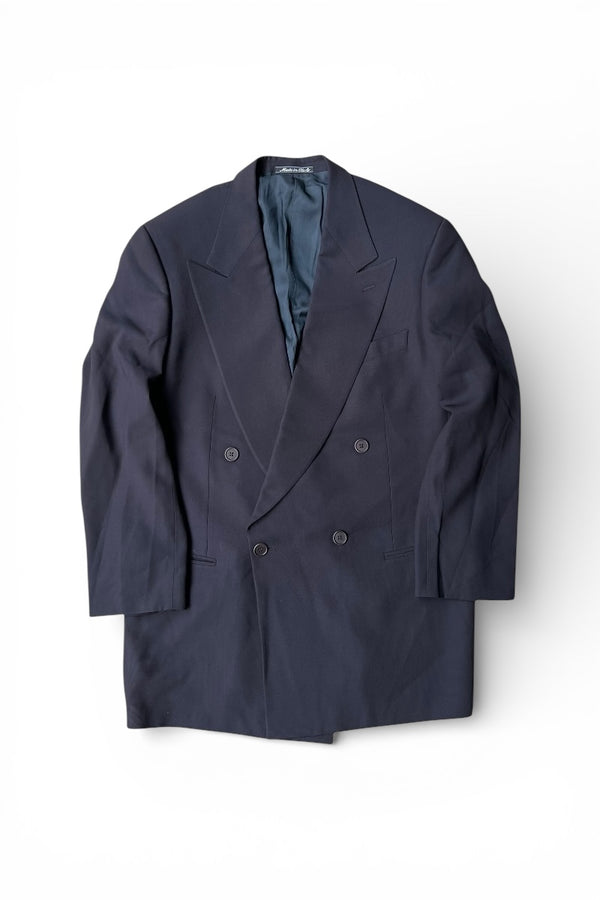 MADE IN ITALY 90'S DOUBLE TAILORED JACKET / BLACK [SIZE: L USED]