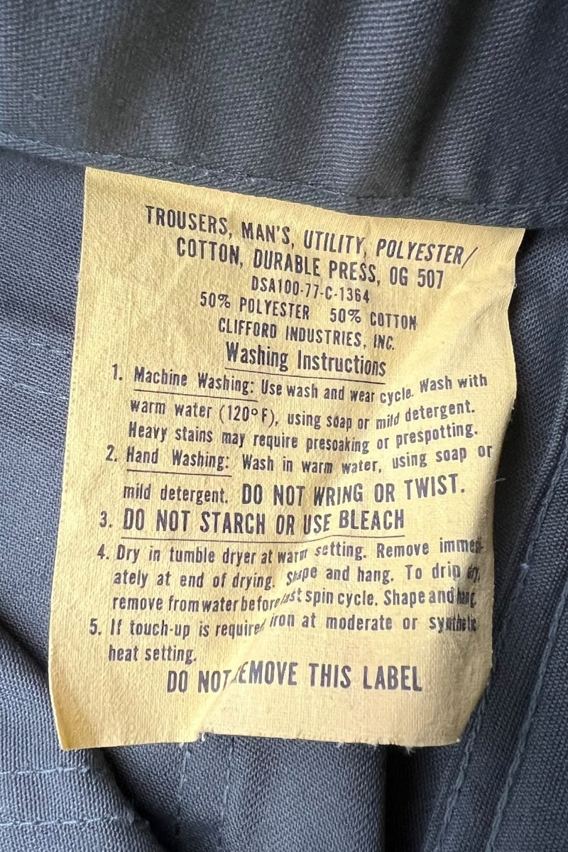 77'S OG507 BAKER PANTS COTTON POLYESTER / KHAKI [SIZE: 32 DEADSTOCK/NOS]