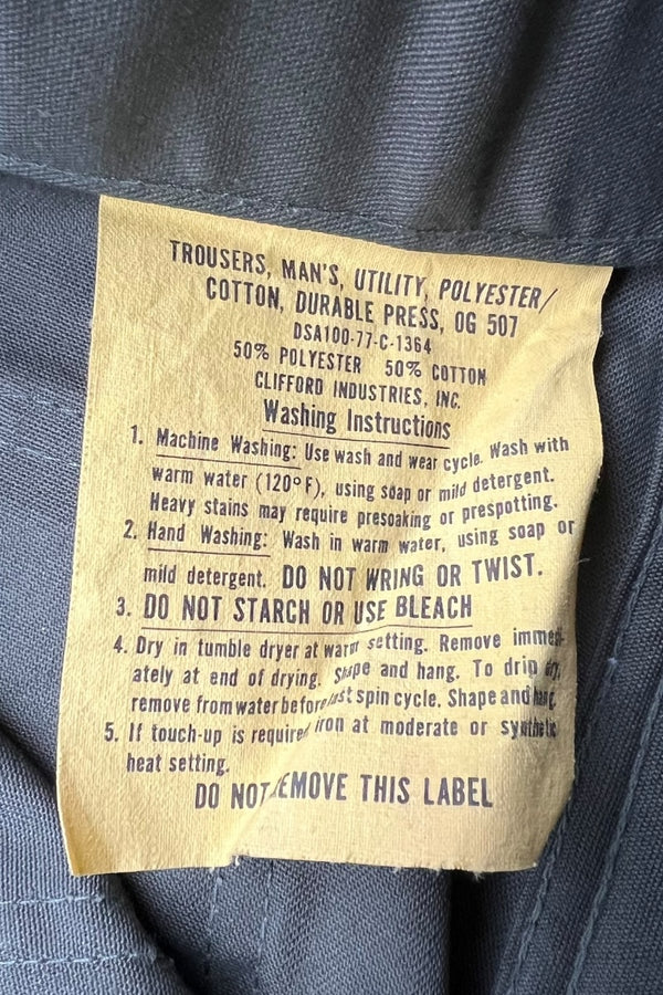 77'S OG507 BAKER PANTS COTTON POLYESTER / KHAKI [SIZE: 32 DEADSTOCK/NOS]