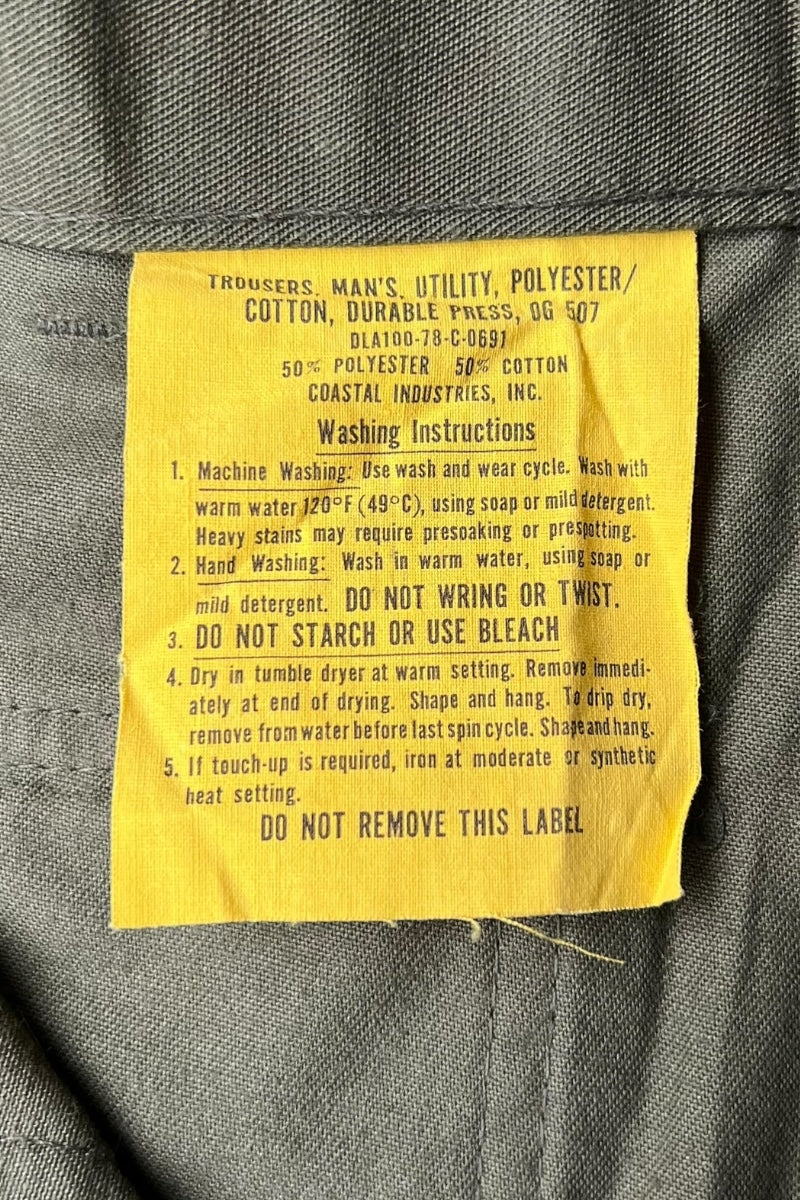 77'S OG507 BAKER PANTS COTTON POLYESTER / KHAKI [SIZE: 30 DEADSTOCK / NOS]