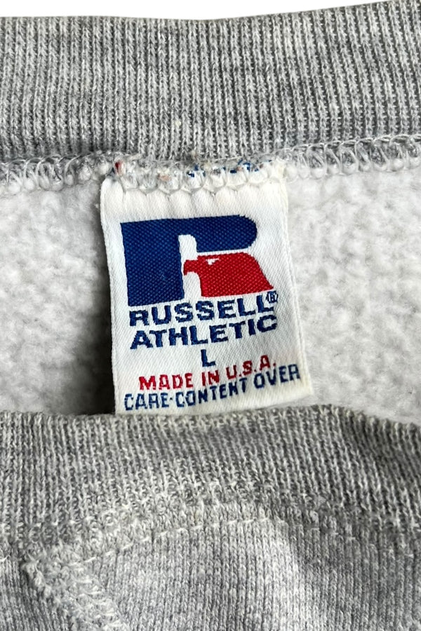 MADE IN USA 90'S "B" PRINT SWEATSHIRT / GRAY [SIZE: L USED]