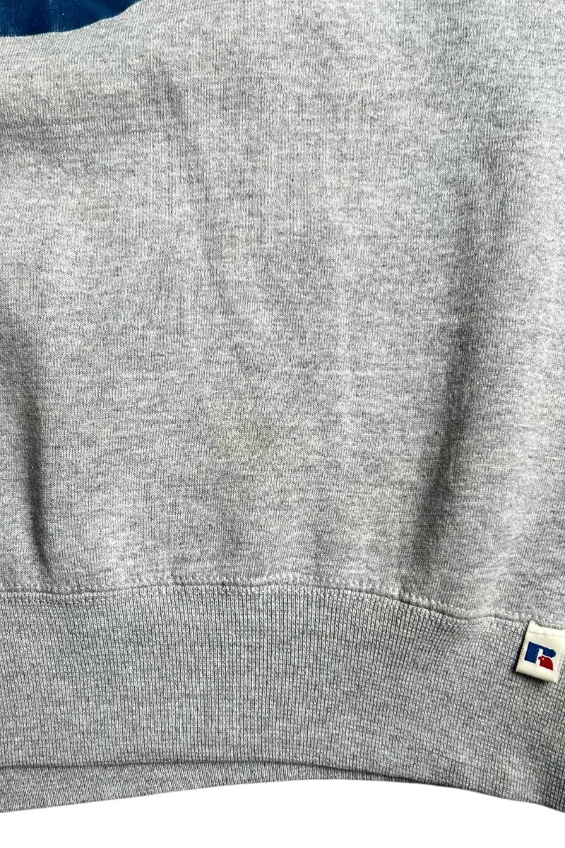 MADE IN USA 90'S "B" PRINT SWEATSHIRT / GRAY [SIZE: L USED]