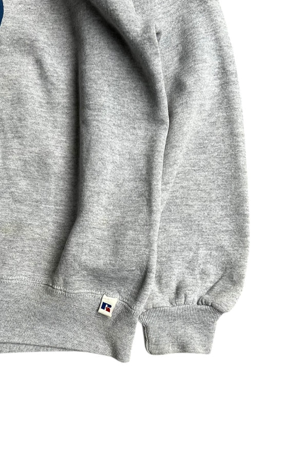 MADE IN USA 90'S "B" PRINT SWEATSHIRT / GRAY [SIZE: L USED]