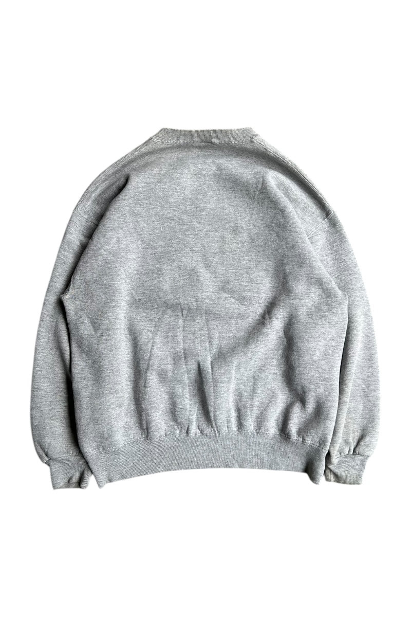 MADE IN USA 90'S "B" PRINT SWEATSHIRT / GRAY [SIZE: L USED]