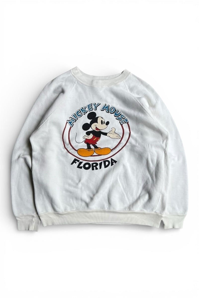 90'S MICKEY SWEATSHIRT / WHITE [SIZE: L USED]