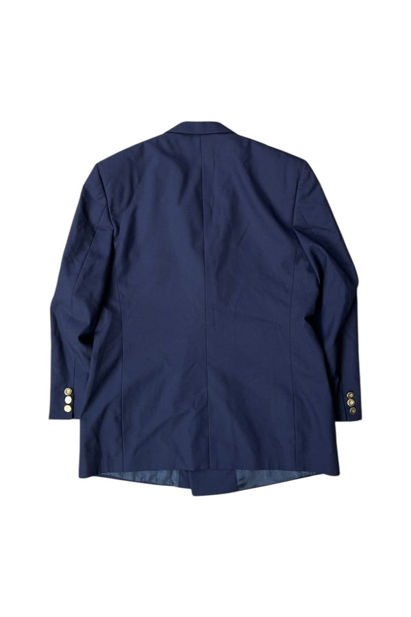 MADE IN USA 90'S SAKS FIFTH AVENUE DOUBLE TAILORED JACKET / NAVY [SIZE: M USED]