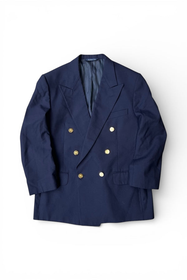 MADE IN USA 90'S SAKS FIFTH AVENUE DOUBLE TAILORED JACKET / NAVY [SIZE: M USED]