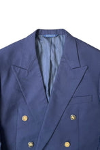 画像をギャラリービューアに読み込む, MADE IN USA 90'S SAKS FIFTH AVENUE DOUBLE TAILORED JACKET / NAVY [SIZE: M USED]
