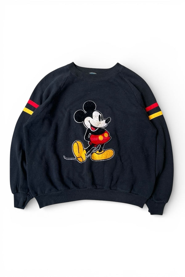 MADE IN USA 80s MICKEY SWEATSHIRT / BLACK [SIZE: M USED]