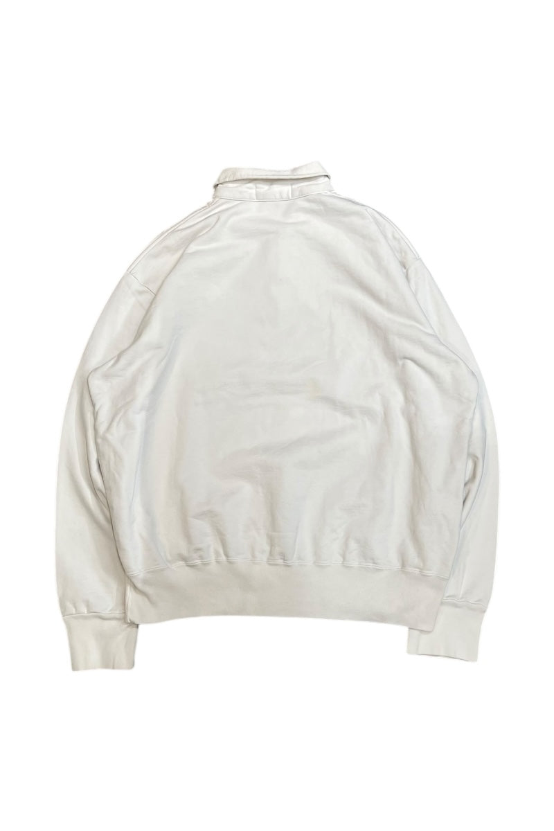 90'S P LOGO HALF-ZIP L/S POLO SHIRT / WHITE [SIZE: L USED]