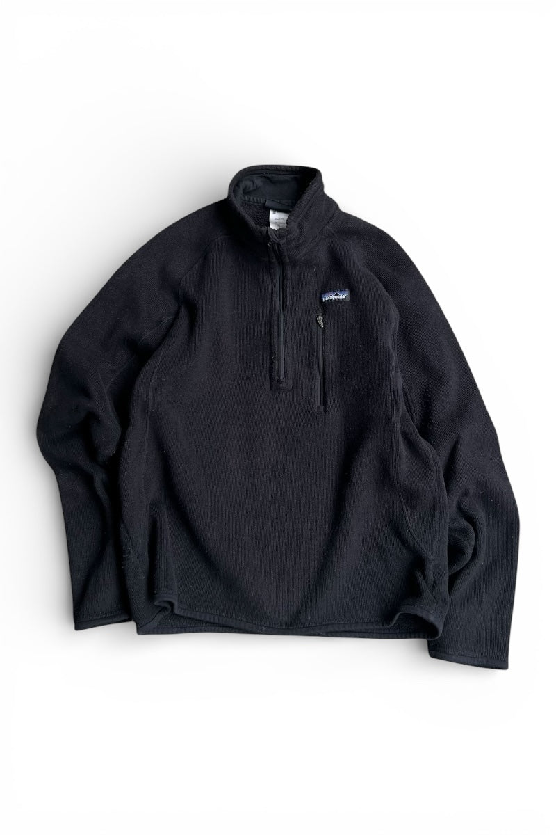 09'S BETTER SWEATER 1/4 FLEECE JACKET / BLACK [SIZE: M USED]