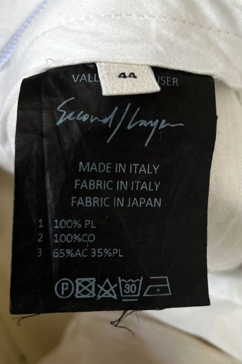 MADE IN ITALY FLARE SLACKS PANTS / BEIGE [SIZE: 44 USED]