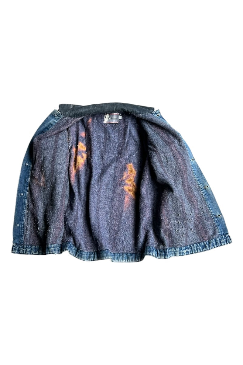 MADE IN USA 70-80'S COVERALL JACKET W/BLANKET LINER / INDIGO [SIZE: L USED]
