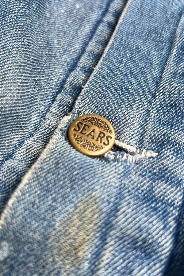 MADE IN USA 70-80'S COVERALL JACKET W/BLANKET LINER / INDIGO [SIZE: L USED]
