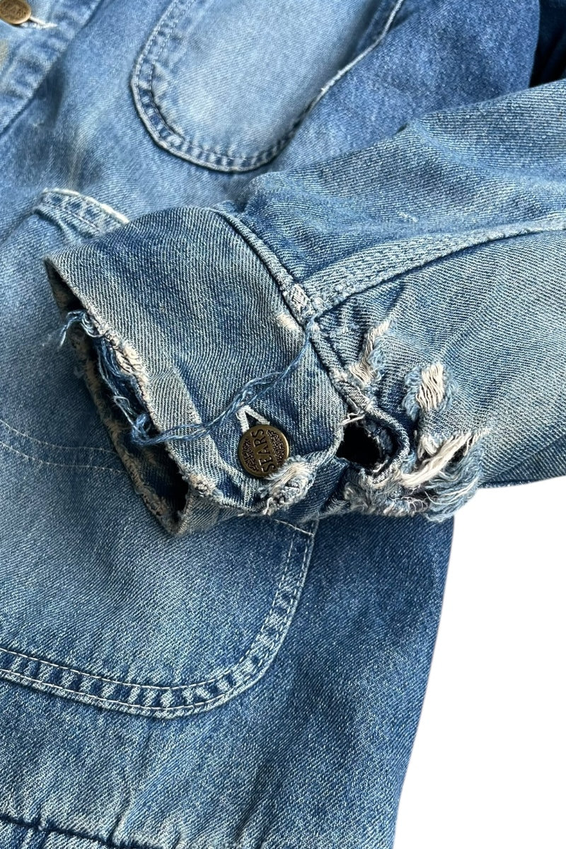MADE IN USA 70-80'S COVERALL JACKET W/BLANKET LINER / INDIGO [SIZE: L USED]
