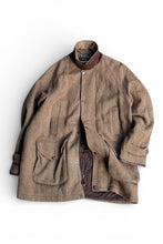 画像をギャラリービューアに読み込む, MADE IN ITALY 90'S WOOL ALPACA HERRINGBONE HUNTING COAT / BROWN [SIZE: L USED]
