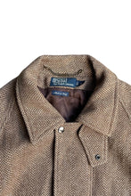 画像をギャラリービューアに読み込む, MADE IN ITALY 90'S WOOL ALPACA HERRINGBONE HUNTING COAT / BROWN [SIZE: L USED]
