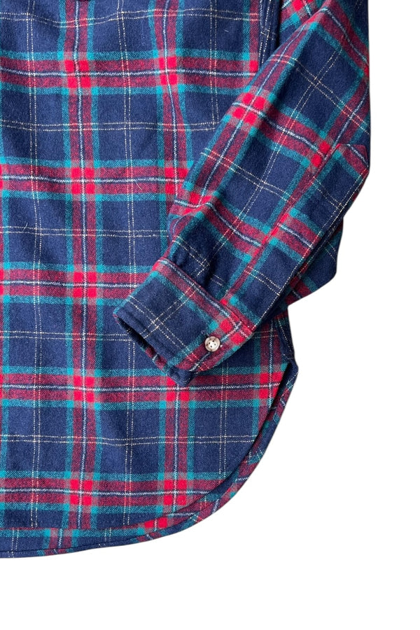 MADE IN USA 70'S L/S WOOL CHECK SHIRT / MULTI [SIZE: L USED]