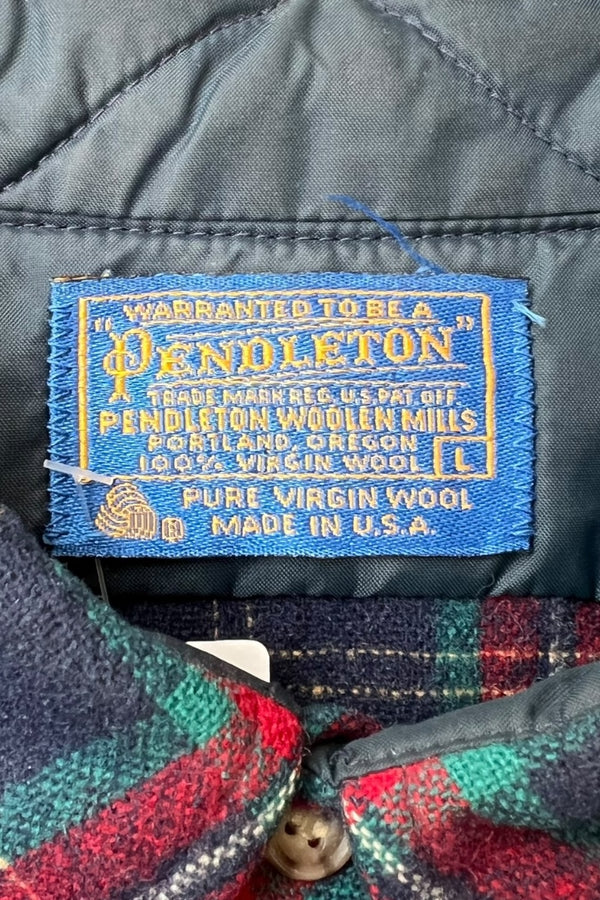 MADE IN USA 70'S L/S WOOL CHECK SHIRT / MULTI [SIZE: L USED]