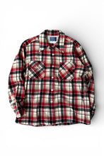 画像をギャラリービューアに読み込む, MADE IN USA 70-80'S L/S CHECK WOOL OPEN COLLAR SHIRT / CHECK [SIZE: L USED]
