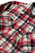 画像をギャラリービューアに読み込む, MADE IN USA 70-80'S L/S CHECK WOOL OPEN COLLAR SHIRT / CHECK [SIZE: L USED]
