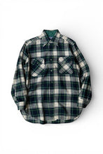 画像をギャラリービューアに読み込む, MADE IN USA 70-80'S L/S WOOL CHECK SHIRT / GREEN [SIZE: M USED]
