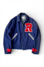画像をギャラリービューアに読み込む, 50-60'S WOOL STADIUM JACKET / NAVY [SIZE: 40 USED]
