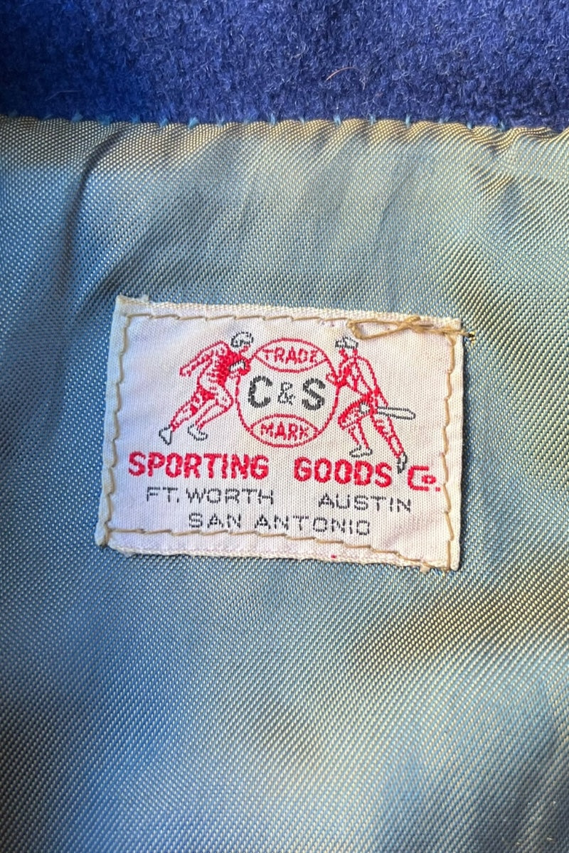 50-60'S WOOL STADIUM JACKET / NAVY [SIZE: 40 USED]