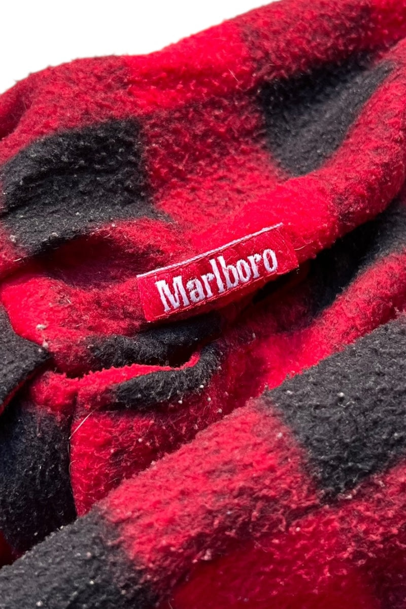 90'S REVERSIBLE HALF-ZIP FLEECE JACKET / RED [SIZE: XL USED]