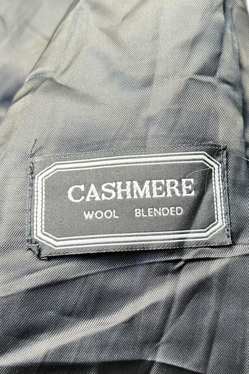 MADE IN ITALY 90'S CASHMERE WOOL BLENDED TAILORING COAT / BLACK [SIZE: M USED]