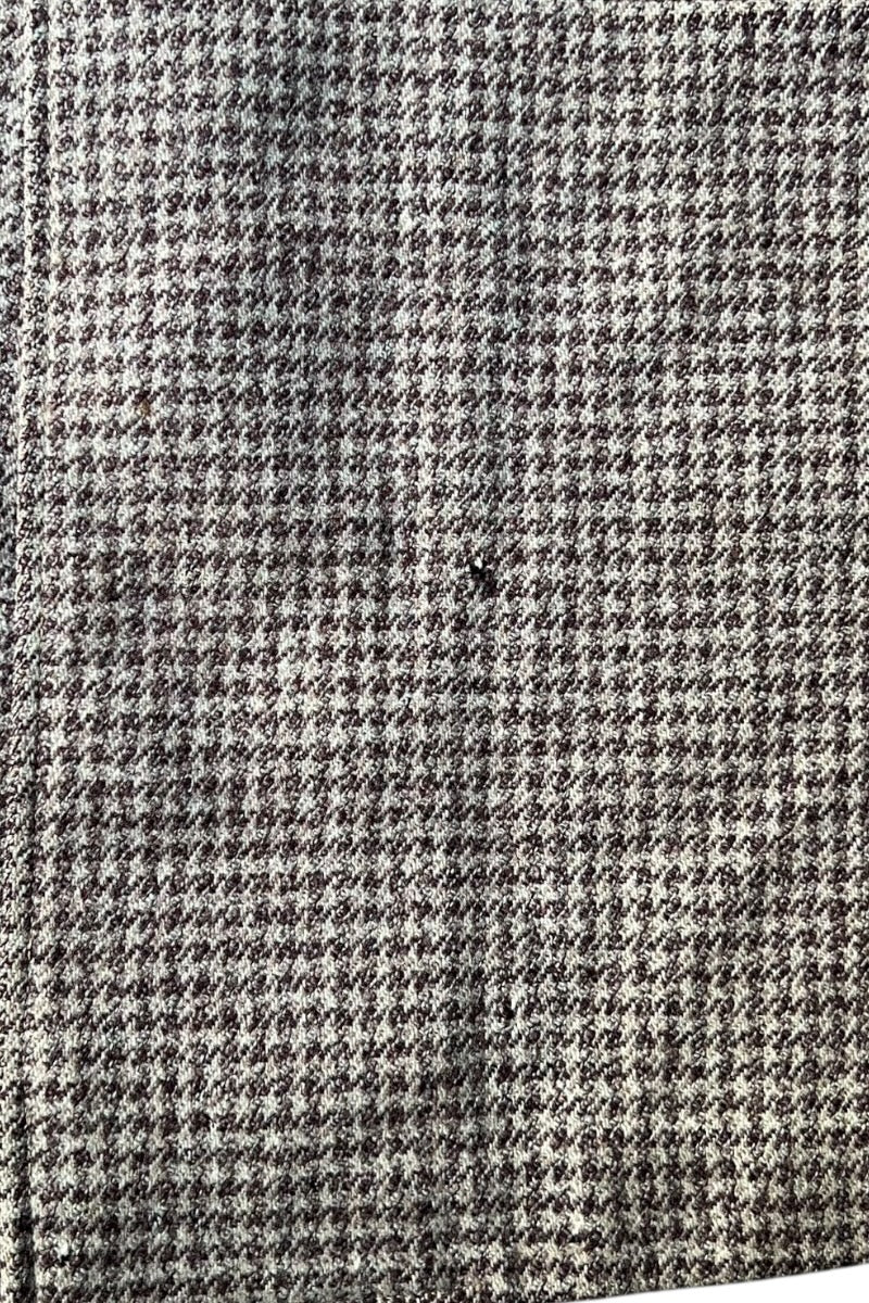 MADE IN USA 70-80'S WOOL CHECK COAT / BROWN [SIZE: M USED]