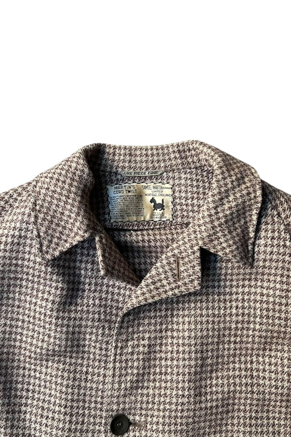 MADE IN USA 70-80'S WOOL CHECK COAT / BROWN [SIZE: M USED]