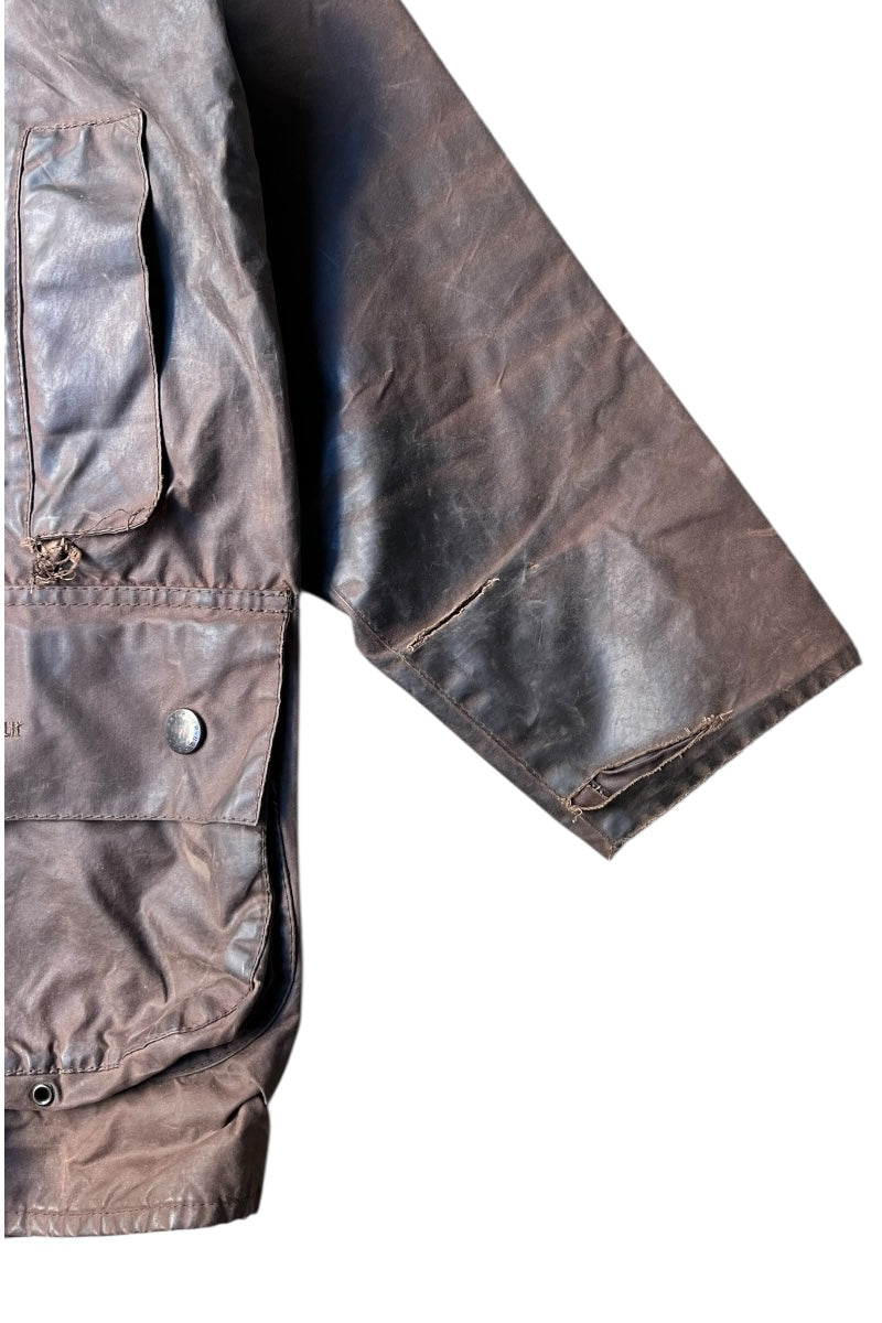 MADE IN ENGLAND BEAUFORT OILED JACKET / BROWN [SIZE: M USED]