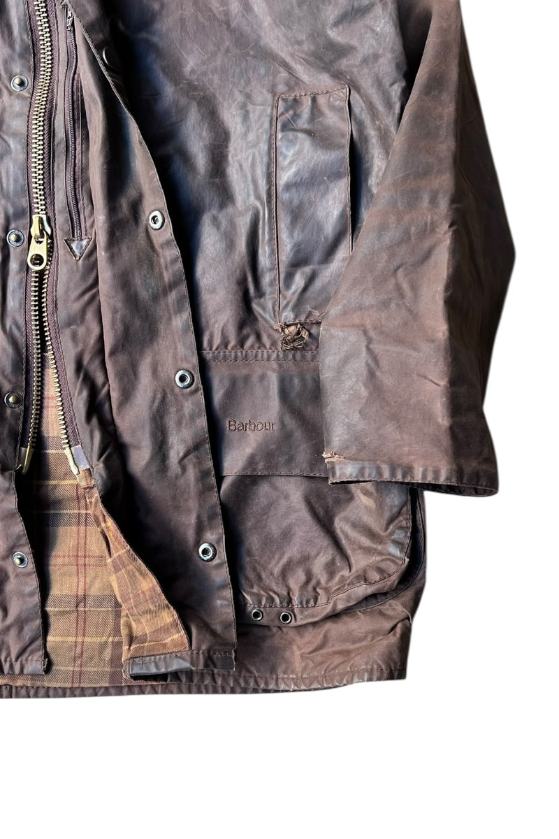 MADE IN ENGLAND BEAUFORT OILED JACKET / BROWN [SIZE: M USED]