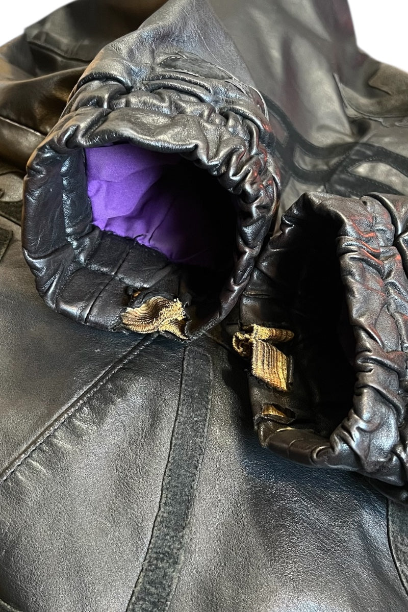 90'S LAKERS LEATHER JACKET / BLACK [SIZE: L USED]