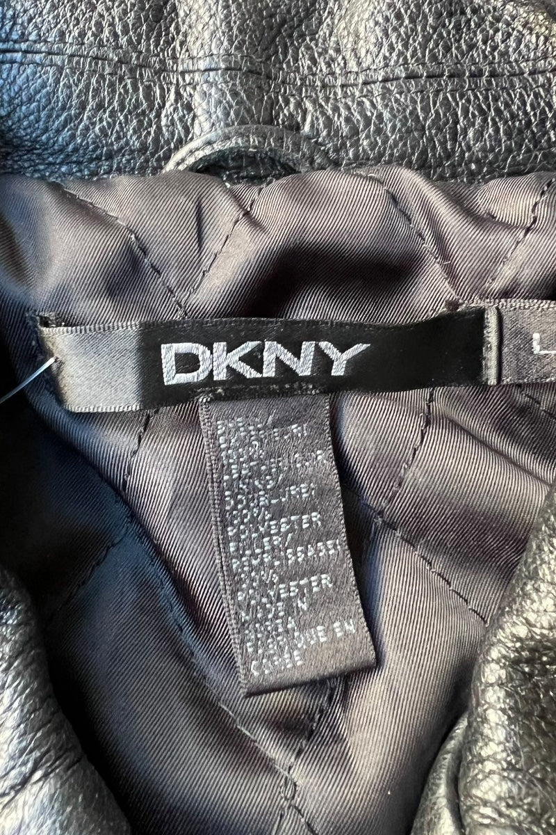 Y2K EARLY 00'S ZIP LEATHER JACKET / BLACK [SIZE: L USED]