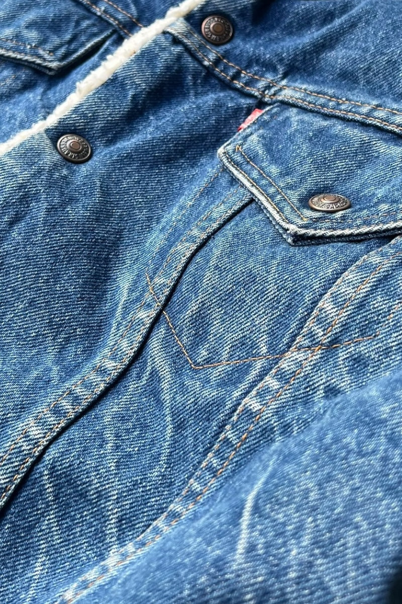 70'S BOA DENIM JACKET / INDIGO [SIZE: 42 USED]