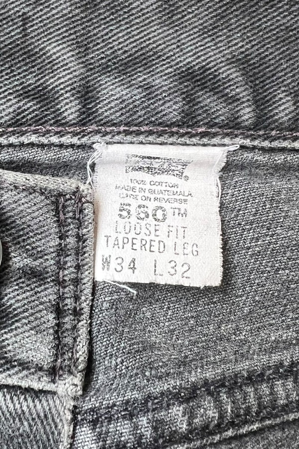 Y2K 02'S 560 DENIM PANTS SULFUR BLACK / BLACK [SIZE: 34 USED]