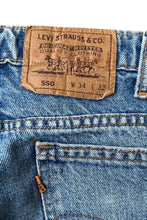 画像をギャラリービューアに読み込む, MADE IN CANADA 89'S 550 DENIM PANTS ORANGE TAB / INDIGO [SIZE: 34 USED]
