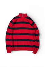 画像をギャラリービューアに読み込む, Y2K EARLY 00'S HALF-ZIP COTTON KNIT SWEATER / RED [SIZE: M USED]
