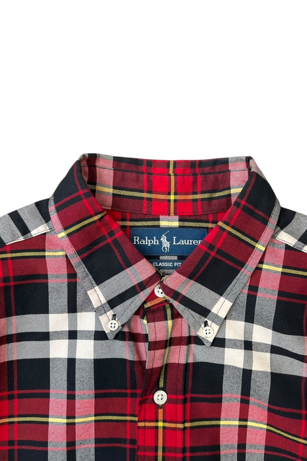 90'S L/S BD CHECK SHIRT / RED [SIZE: L USED]