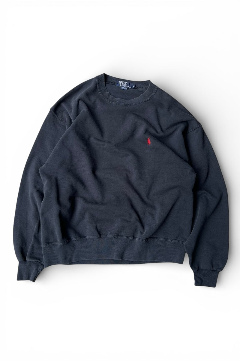 MADE IN USA 90'S ONE POINT LOGO SWEATSHIRT / BLACK [SIZE: L USED]