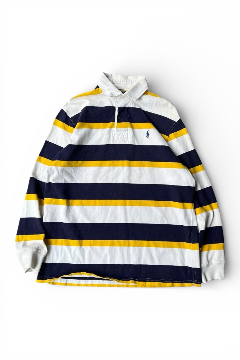 90'S L/S RUGBY SHIRT / MULTI [SIZE: M USED]